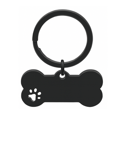 Dog Bone Paw Print Pet ID Tag