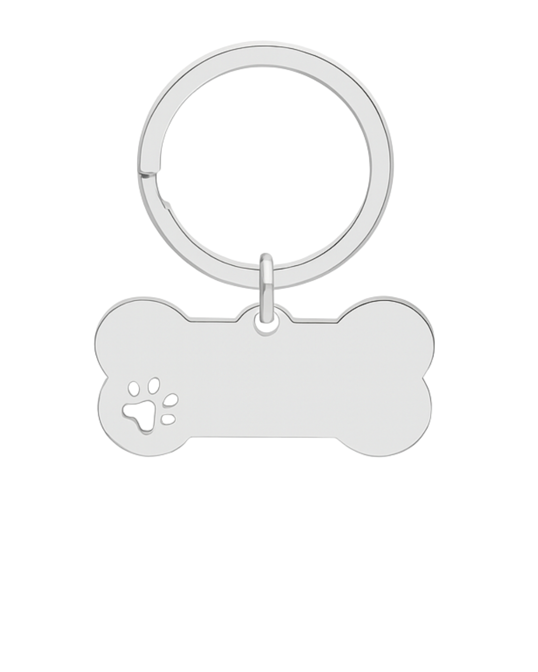 Dog Bone Paw Print Pet ID Tag